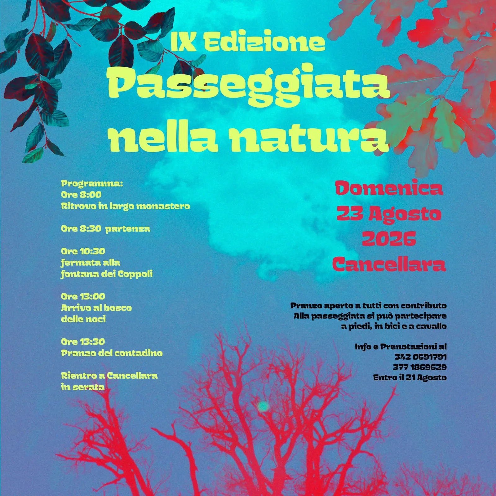 Locandina 9ª Passeggiata nella natura 2026 a Cancellara (Potenza)