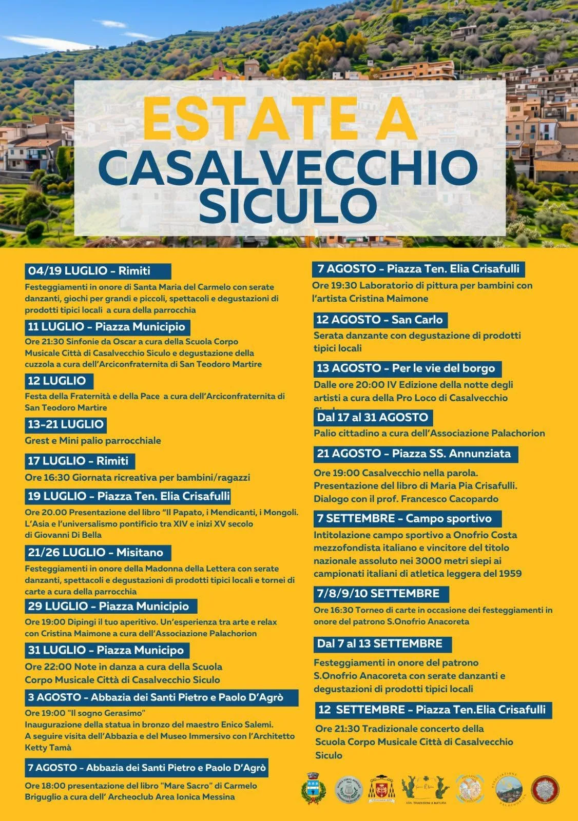 Locandina Palio cittadino 2026 a Casalvecchio Siculo (Messina)