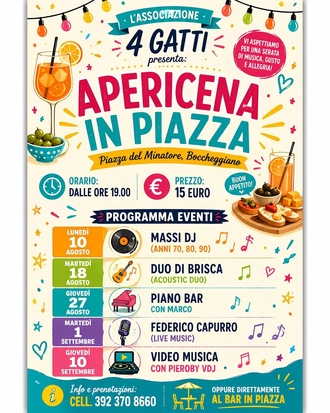 Locandina calendario eventi estate 2026 a Montieri (Grosseto)