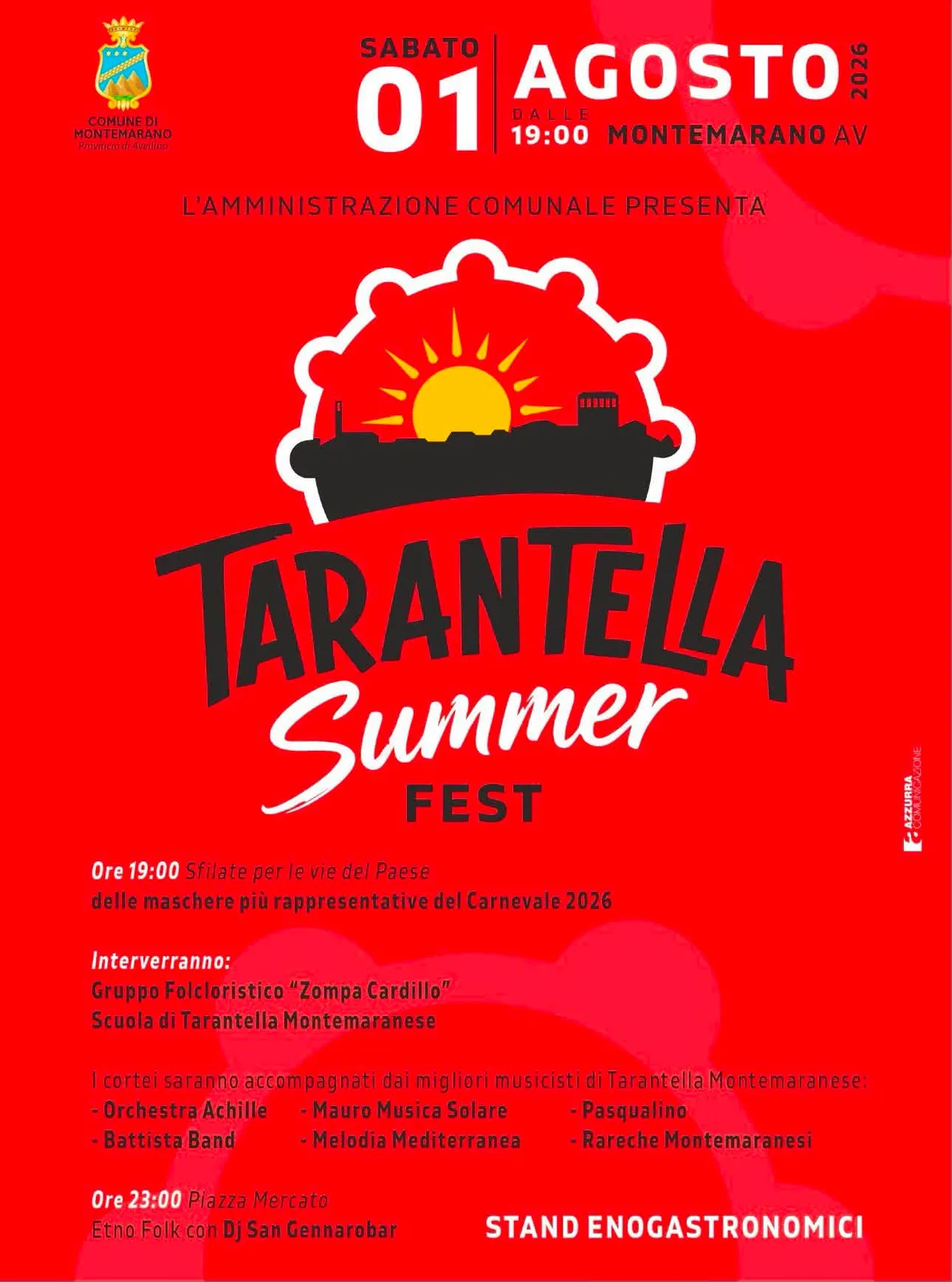 Locandina Tarantella Summer Fest 2026 a Montemarano (Avellino)
