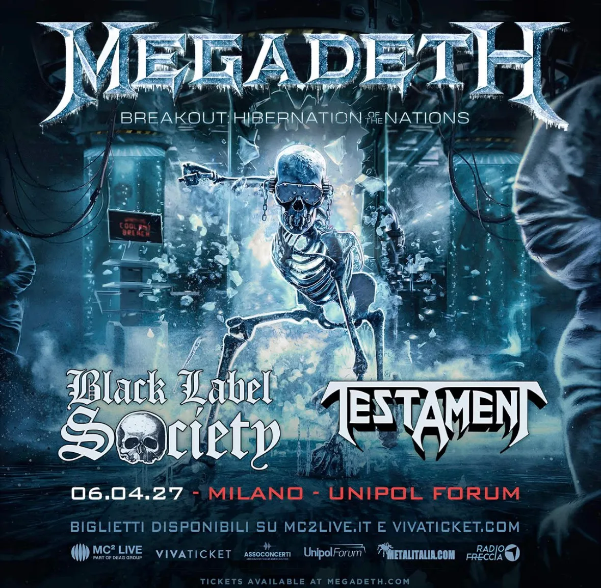 Locandina Megadeth Breakout: Hibernation Nations 2027 a Milano (Milano)