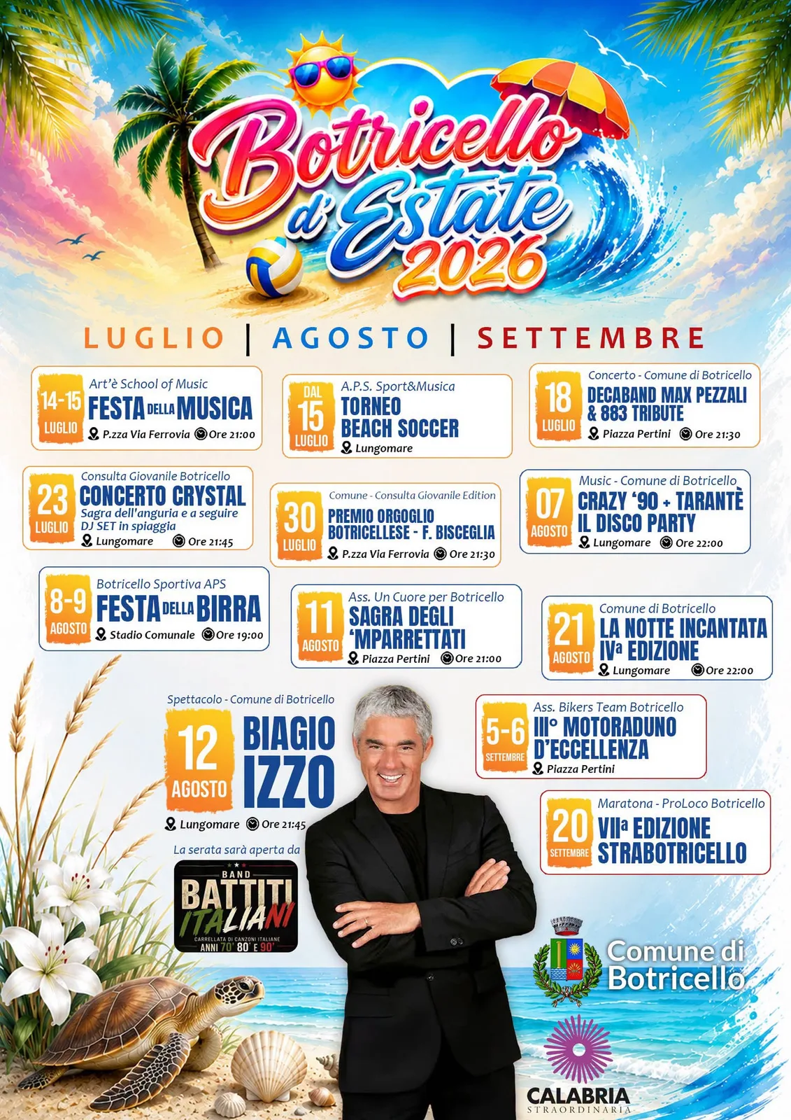Locandina Crazy '90 + Tarante — Il Disco Party 2026 a Botricello (Catanzaro)