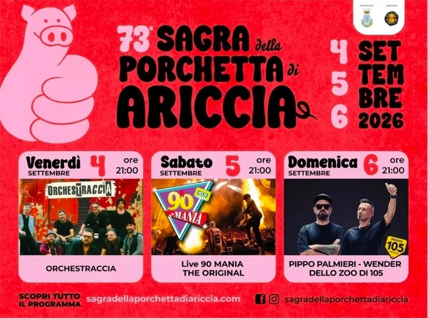 73ª Sagra della Porchetta di Ariccia 2026