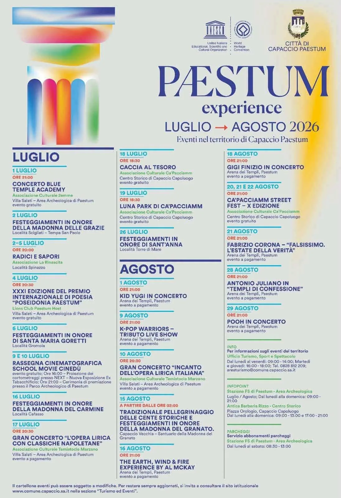 Locandina Ca'Pacciamm Street Fest X Edizione 2026 a Capaccio Paestum (Salerno)