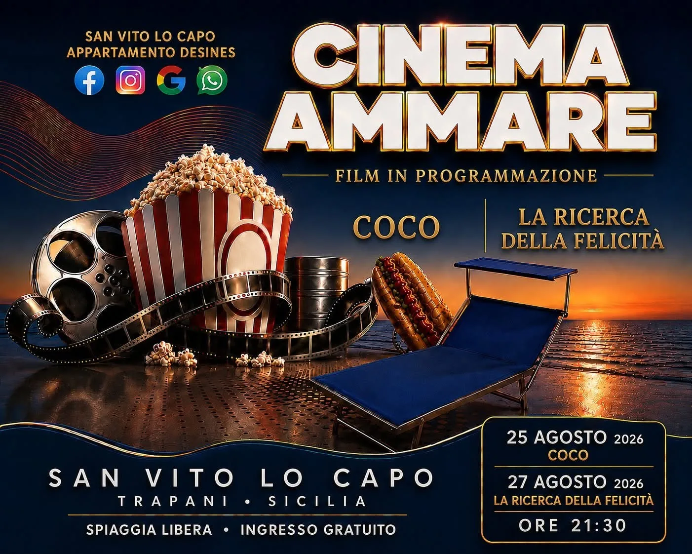 Locandina Cinema Ammare 2026 a San Vito Lo Capo (Trapani)