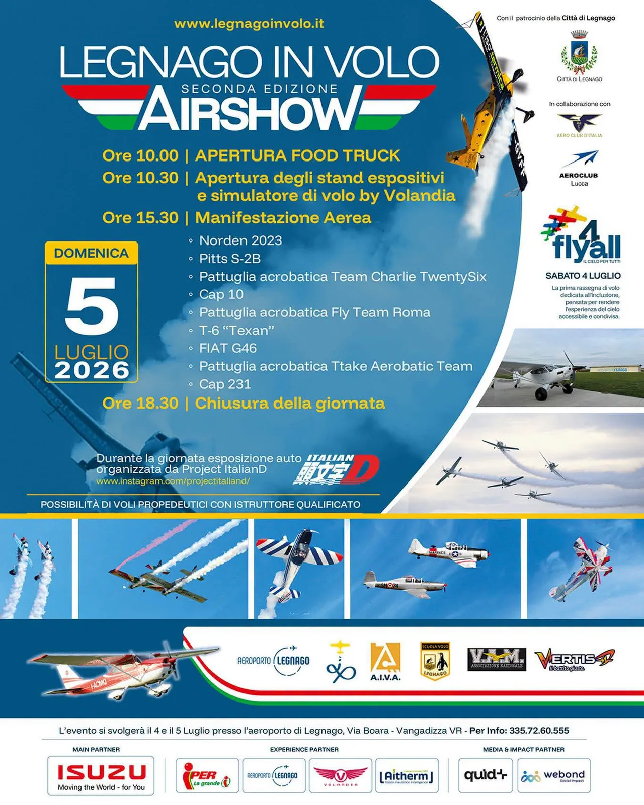 Locandina Legnago in Volo Airshow — 2ª ed. 2026 a Legnago (Verona)