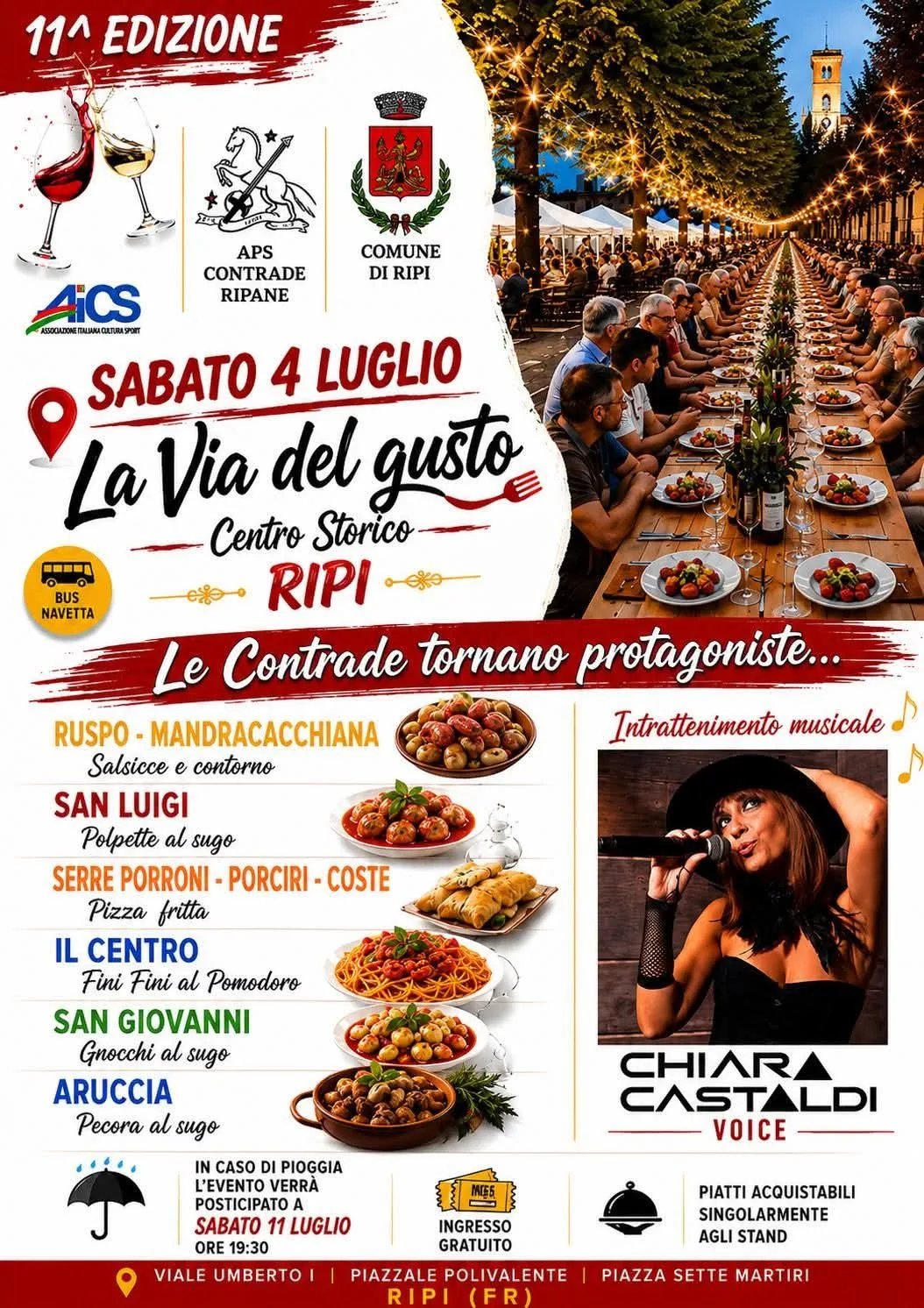 Locandina La Via del Gusto — 11ª edizione 2026 a Ripi (Frosinone)