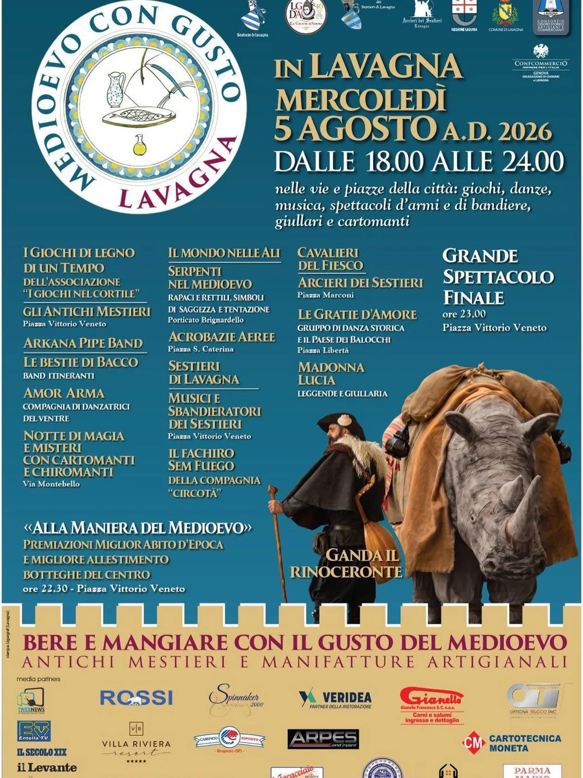 Locandina Medioevo con Gusto Lavagna 2026 a Lavagna (Genova)