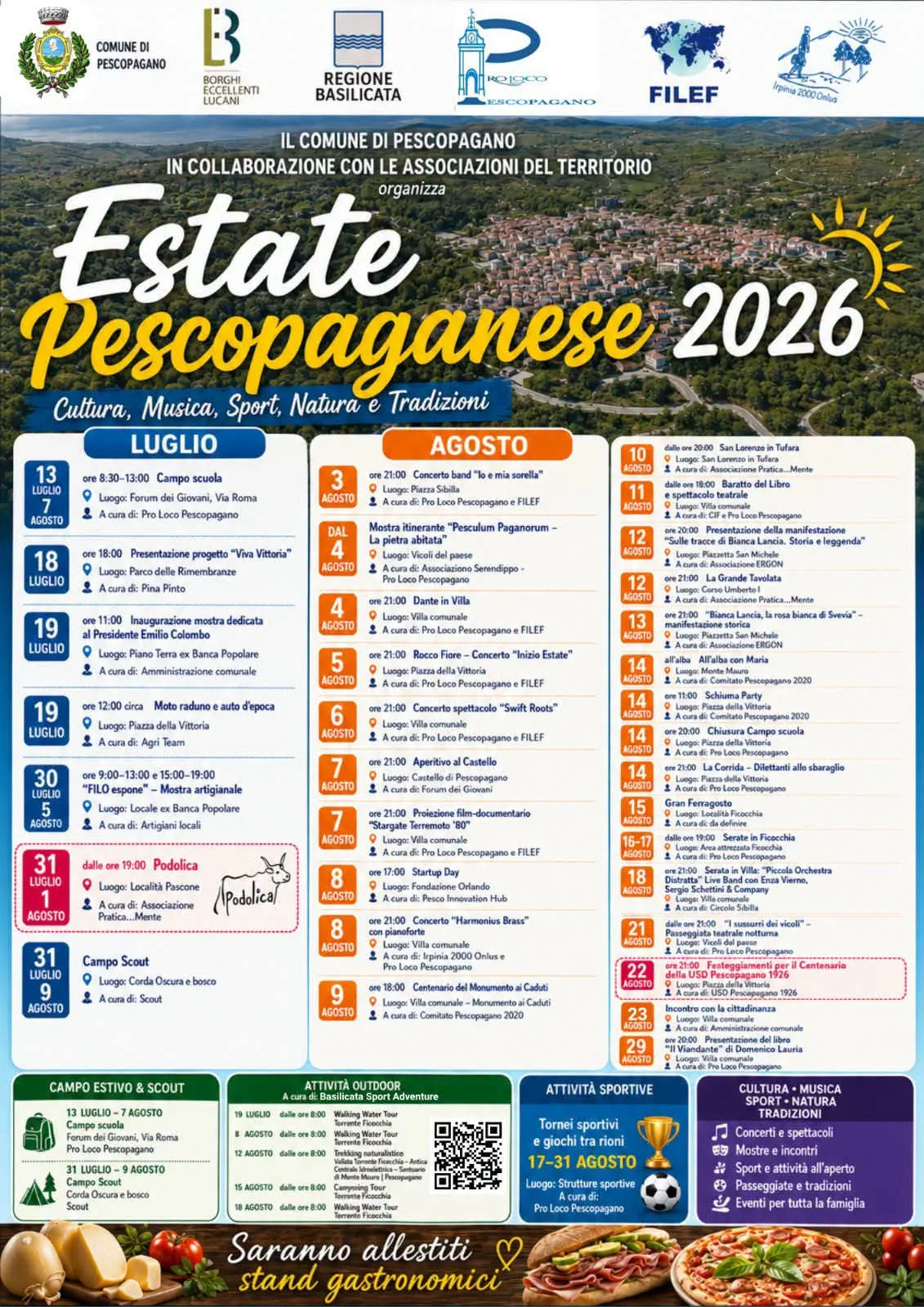 Locandina Mostra dedicata a Emilio Colombo 2026 a Pescopagano (Potenza)
