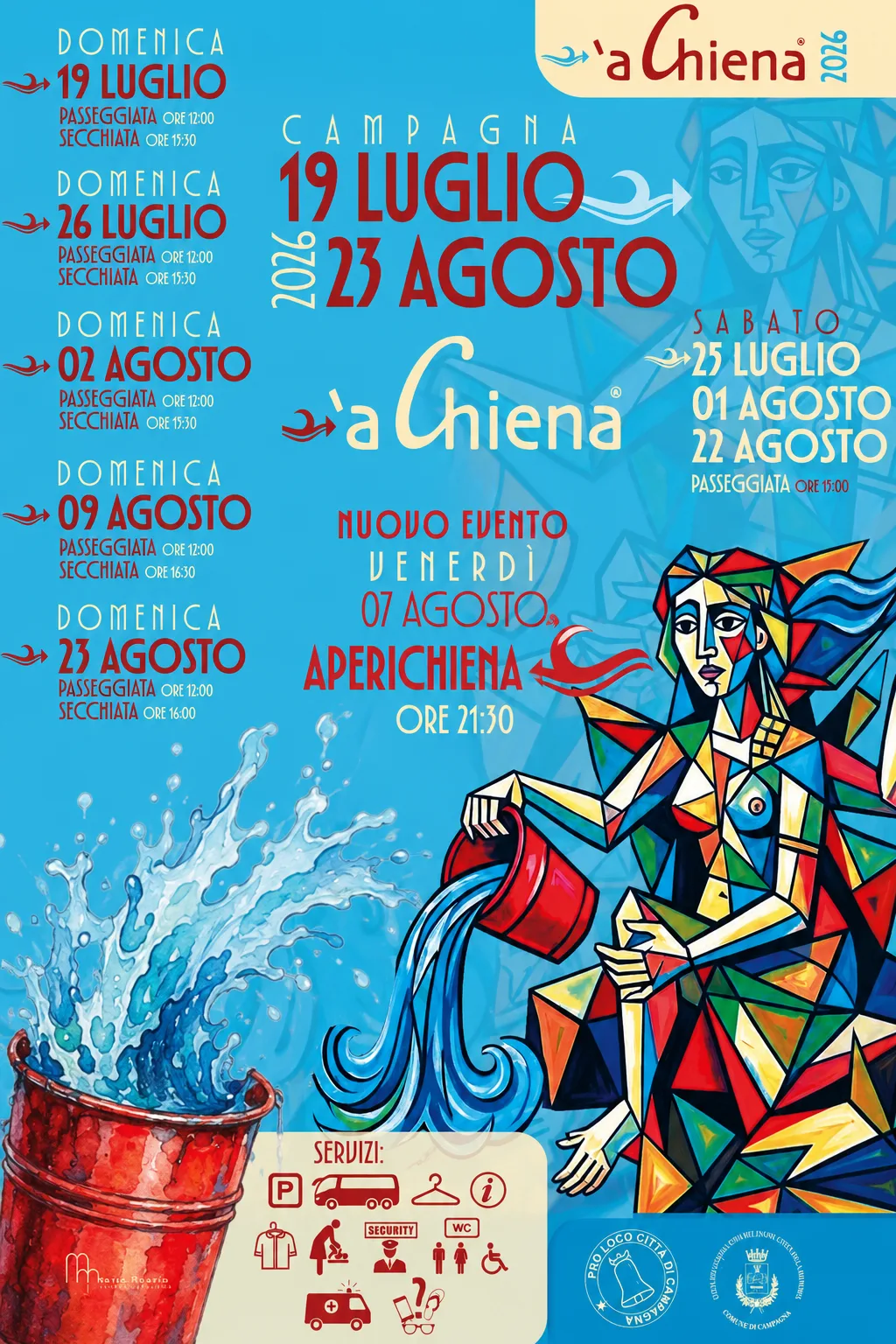 Locandina 'a Chiena 2026 — Passeggiata e Secchiata (23 agosto) a Campagna (Salerno)
