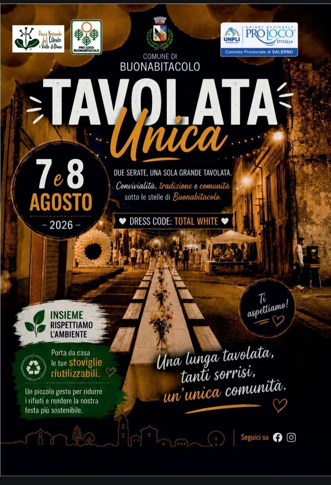 Locandina Tavolata Unica 2026 a Buonabitacolo a Buonabitacolo (Salerno)
