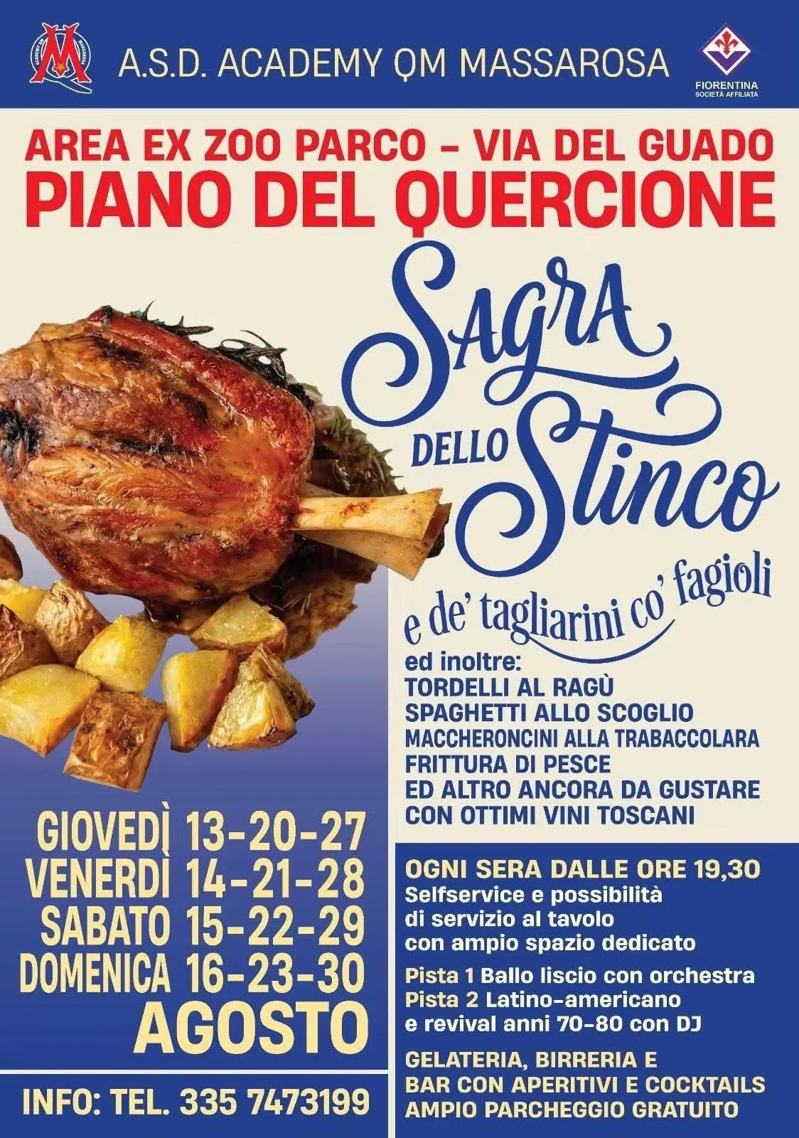 Locandina calendario eventi agosto 2026 a Massarosa (Lucca)