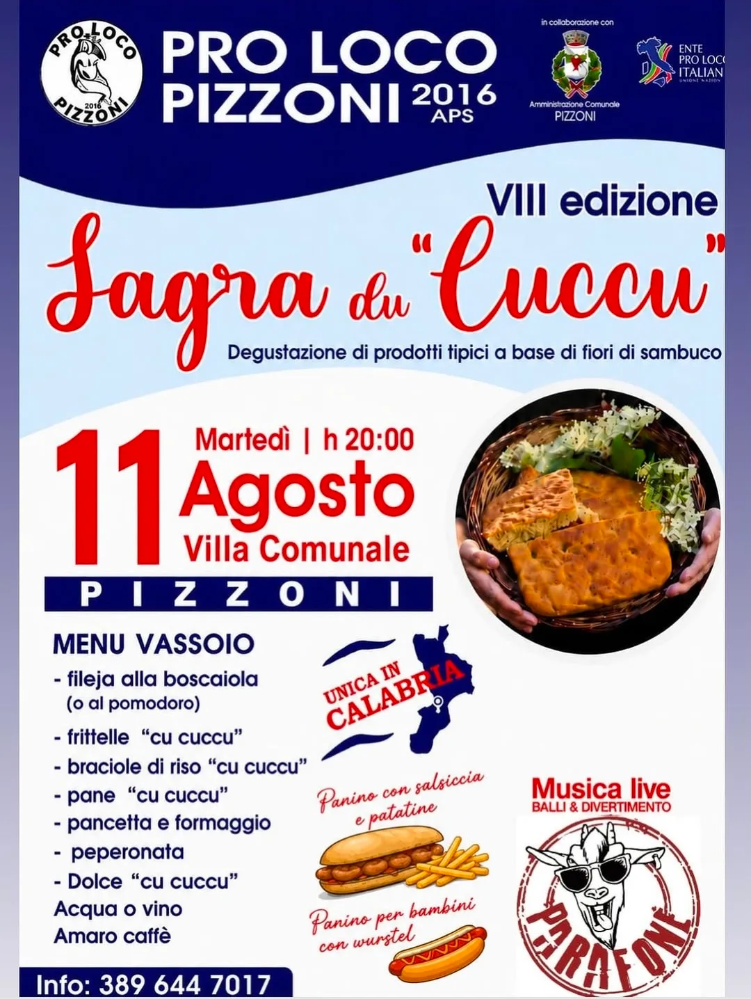 Locandina VIII Sagra du 'Cuccu' 2026 a Pizzoni (Vibo Valentia)