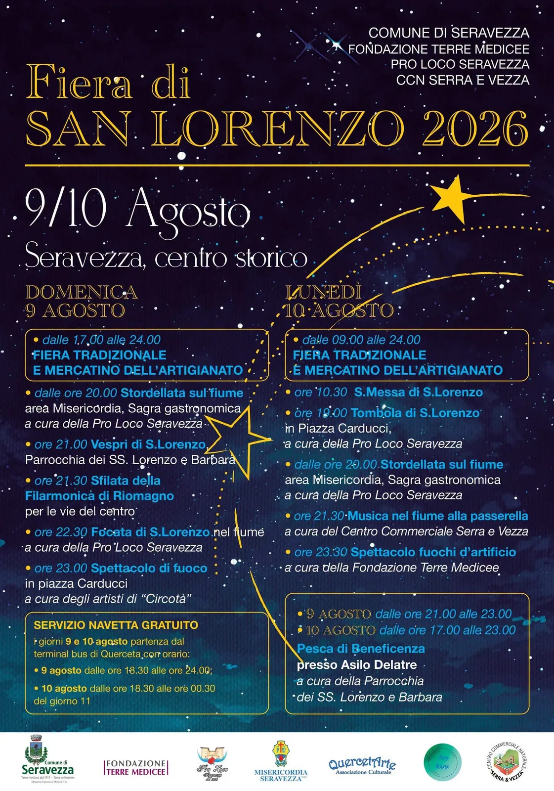 Locandina Santa Messa di San Lorenzo 2026 a Seravezza (Lucca)