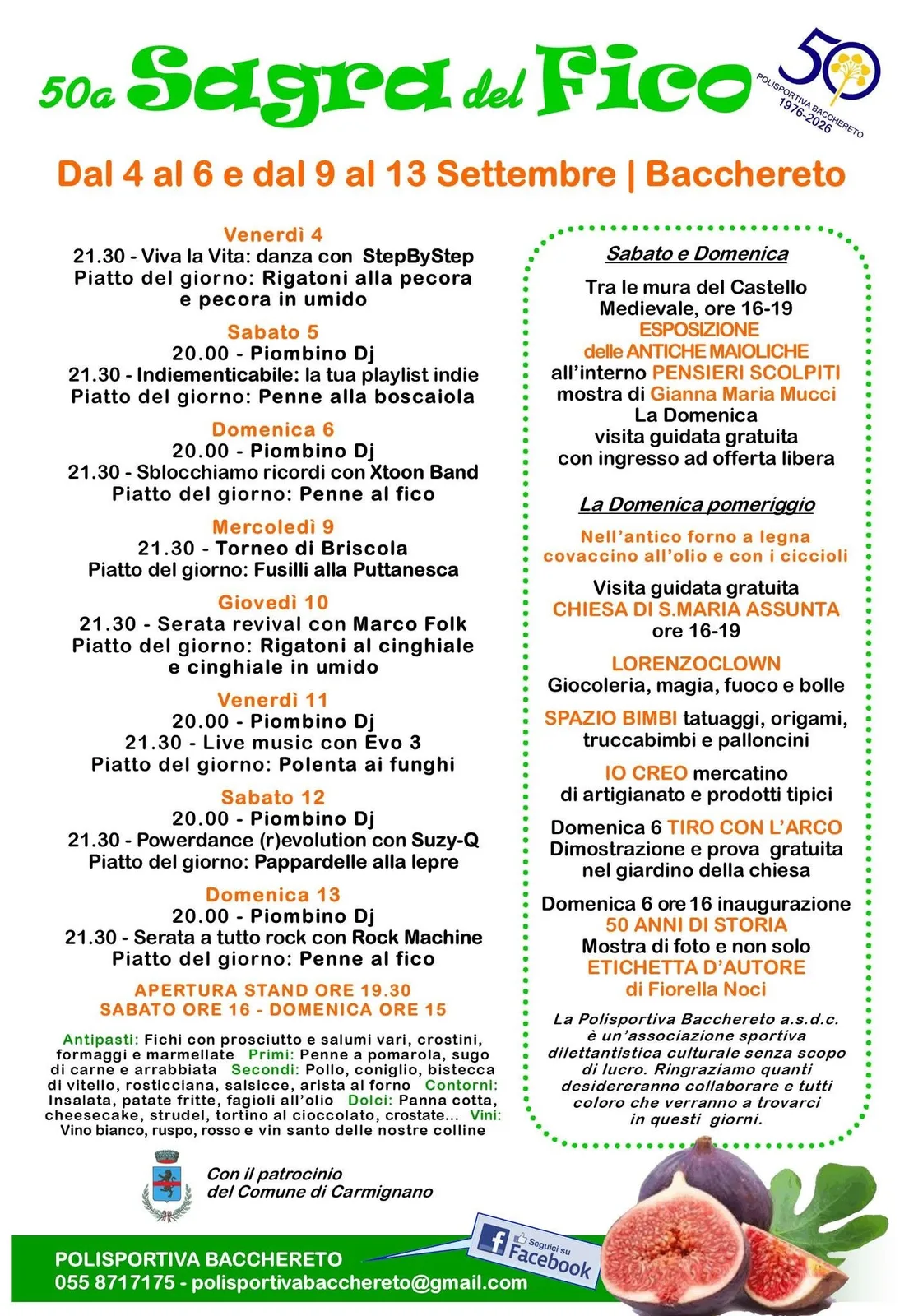 Locandina 50ª Sagra del Fico 2026 a Carmignano (Prato)