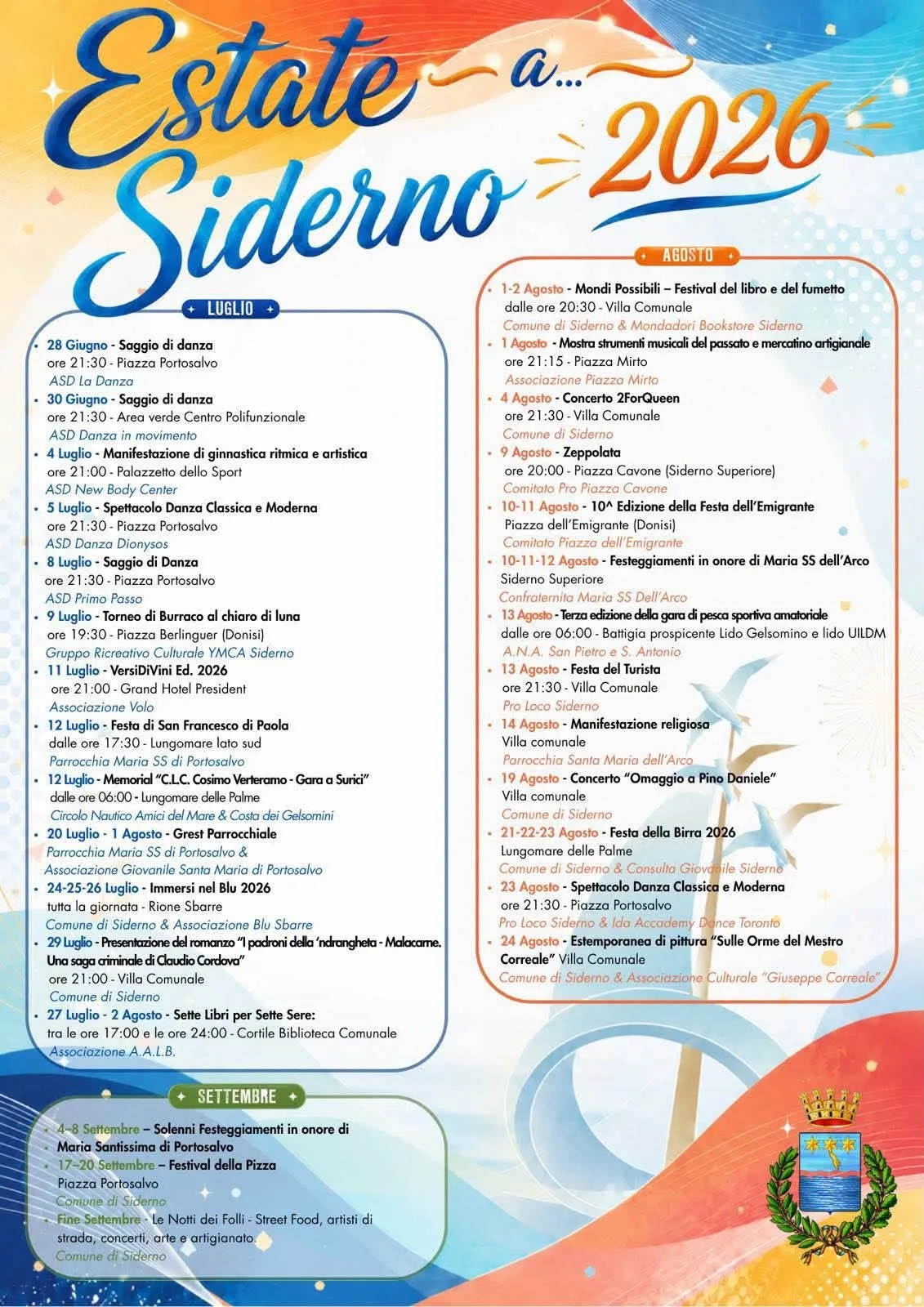 Locandina Zeppolata 2026 a Siderno (Reggio calabria)
