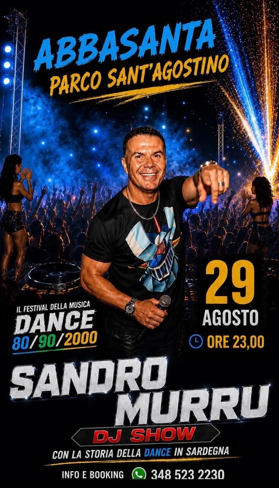 Locandina Il Festival della Musica Dance 80/90/2000 2026 a Abbasanta (Oristano)