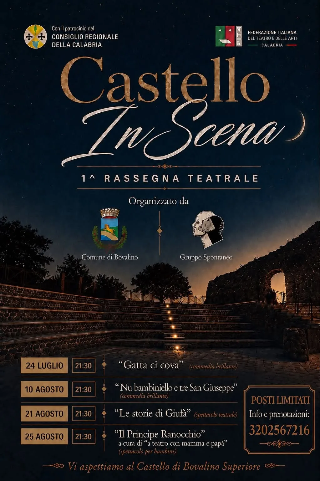 Locandina Nu bambiniello e tre San Giuseppe — Castello in Scena 2026 a Bovalino (Reggio calabria)