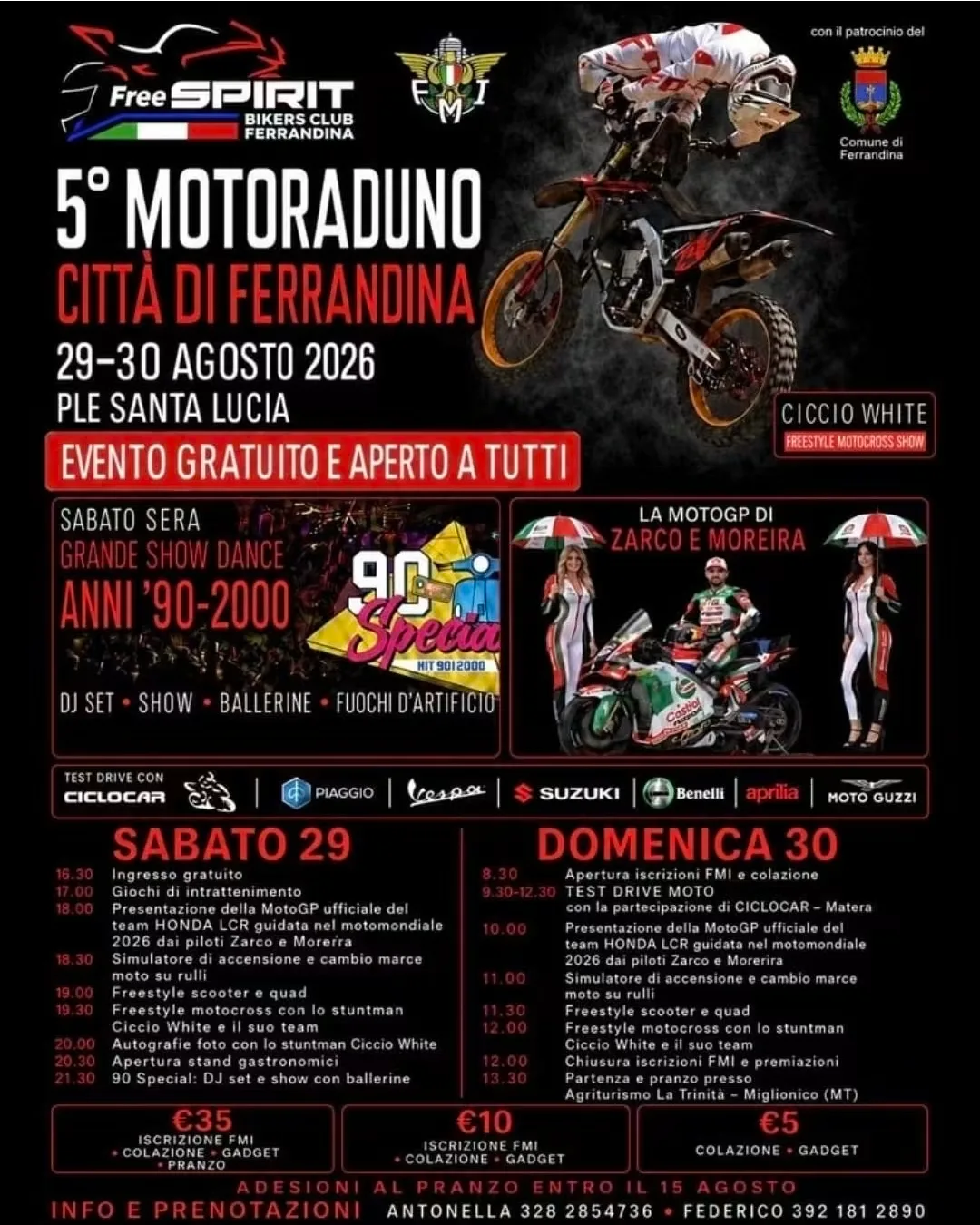 Locandina 5° Motoraduno Città di Ferrandina 2026 a Ferrandina (Matera)