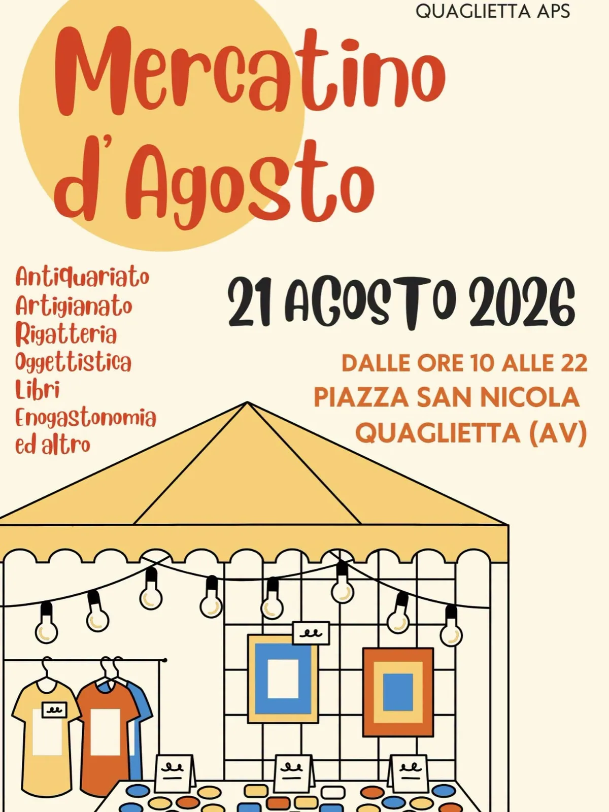 Locandina Mercatino d'Agosto 2026 a Calabritto (Avellino)