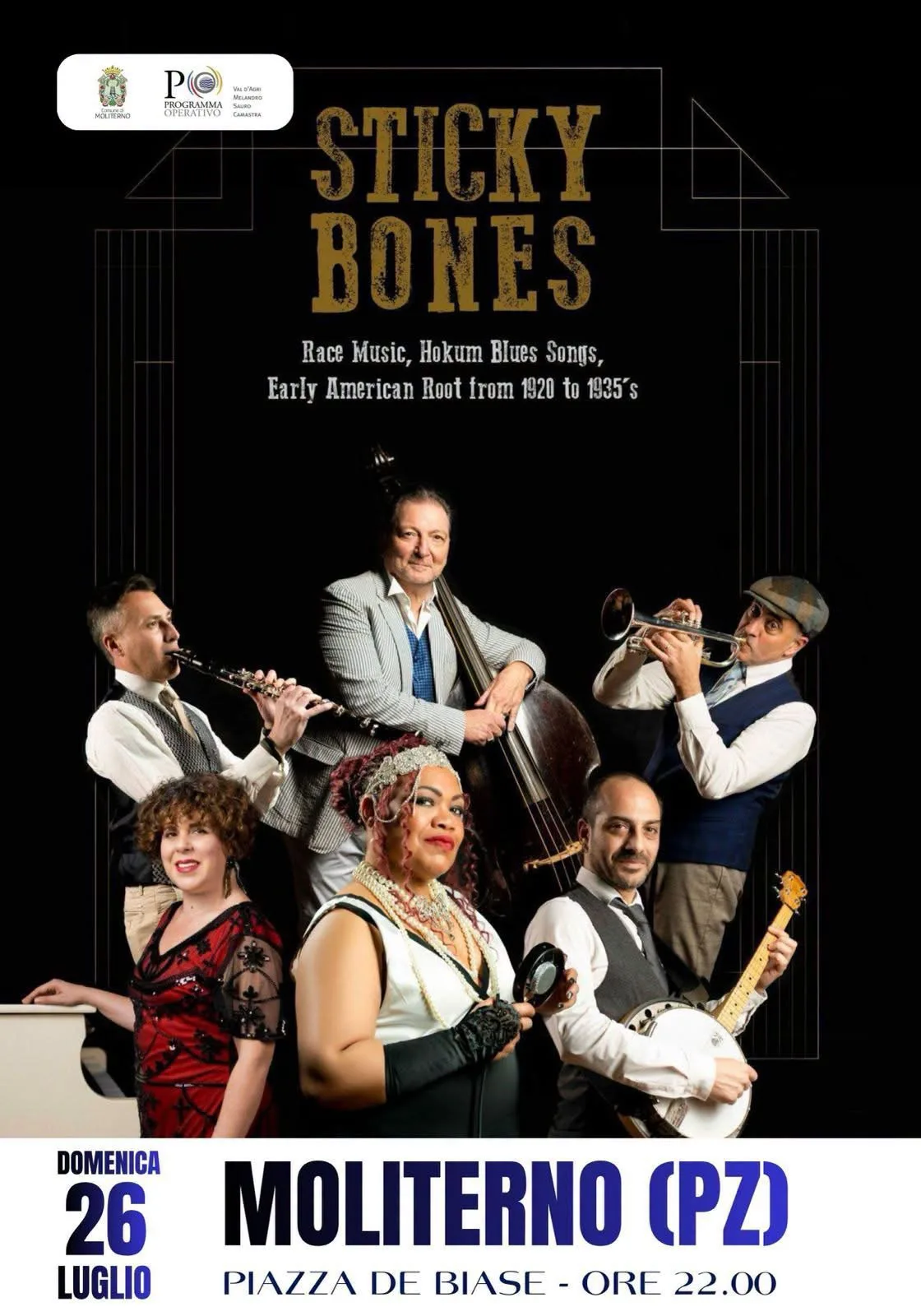 Locandina Sticky Bones Concerto a Moliterno 2026 a Moliterno (Potenza)