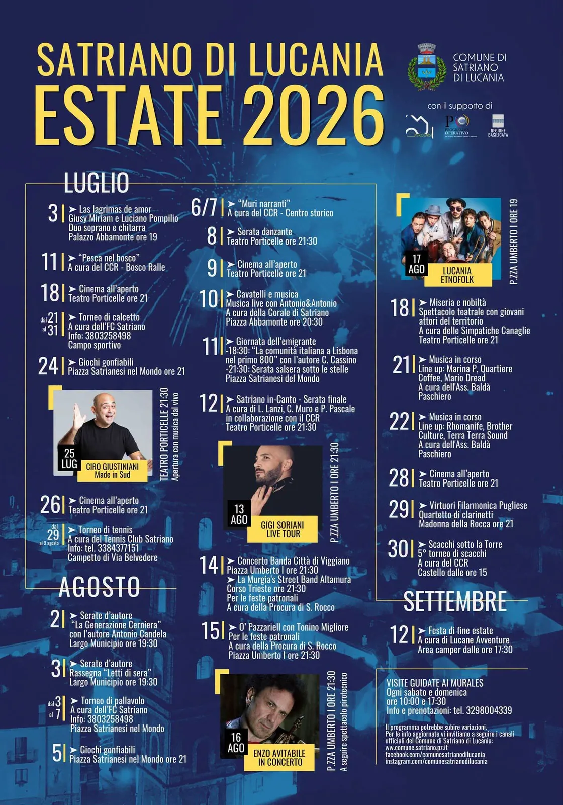 Locandina Filarmonica Pugliese — Quartetto di clarinetti 2026 a Satriano di Lucania (Potenza)