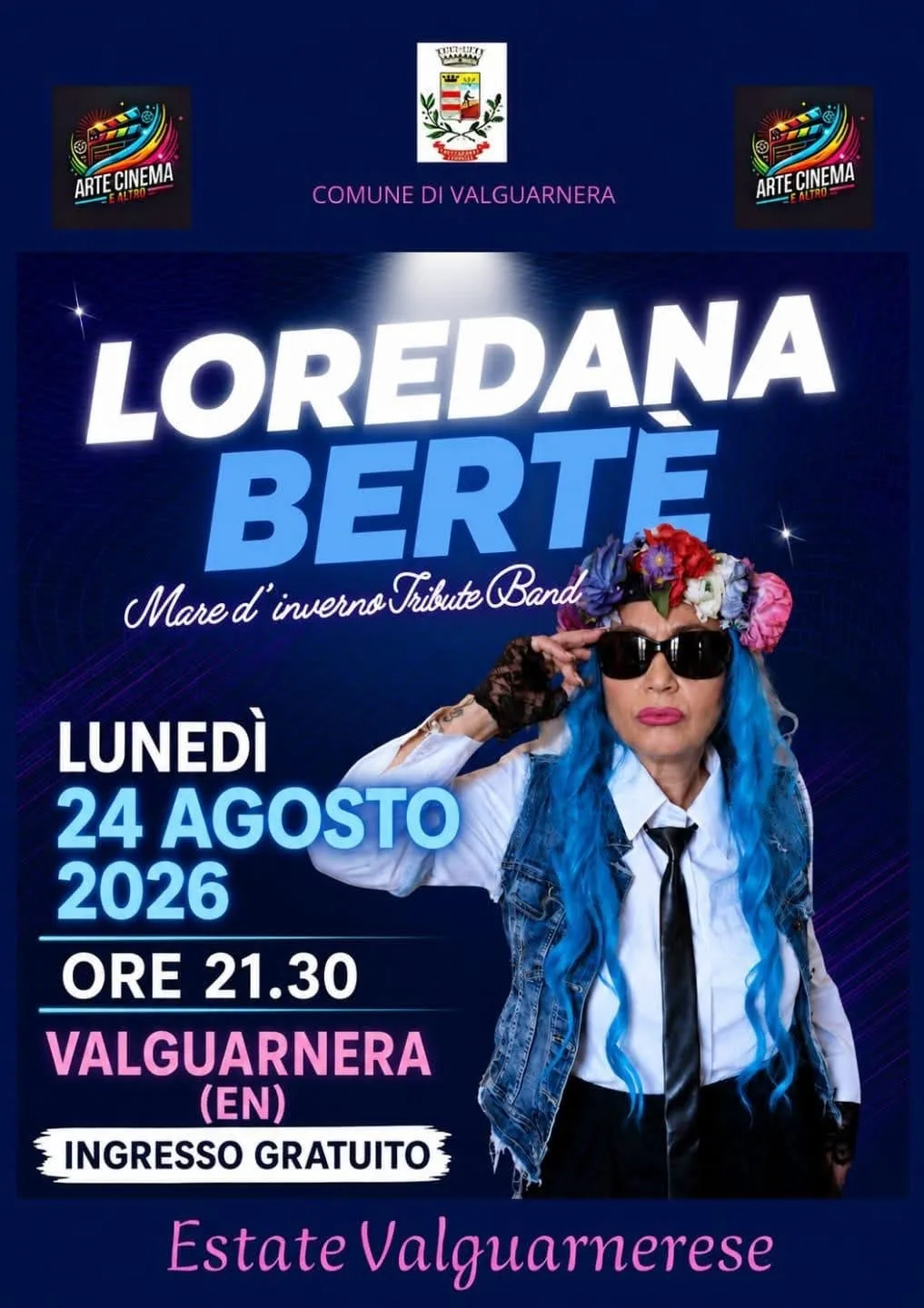 Locandina Loredana Bertè Mare d'inverno Tribute Band 2026 a Valguarnera (Enna)