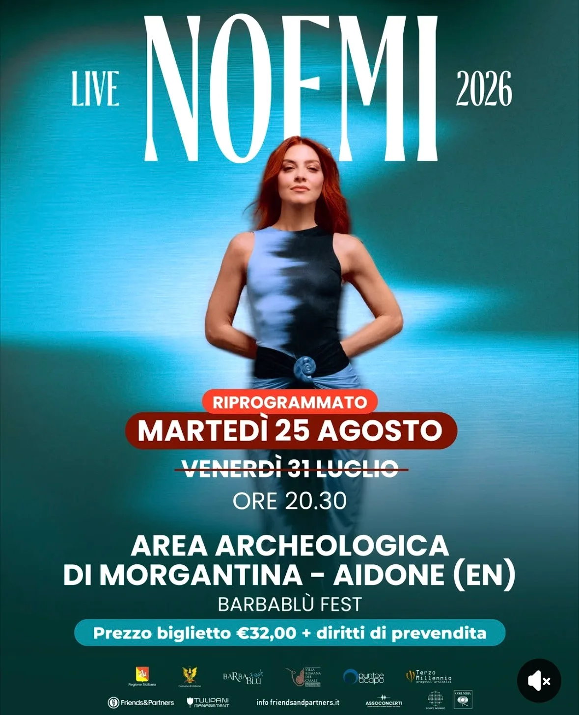 Locandina Noemi Live — Barbablù Fest 2026 a Aidone (Enna)