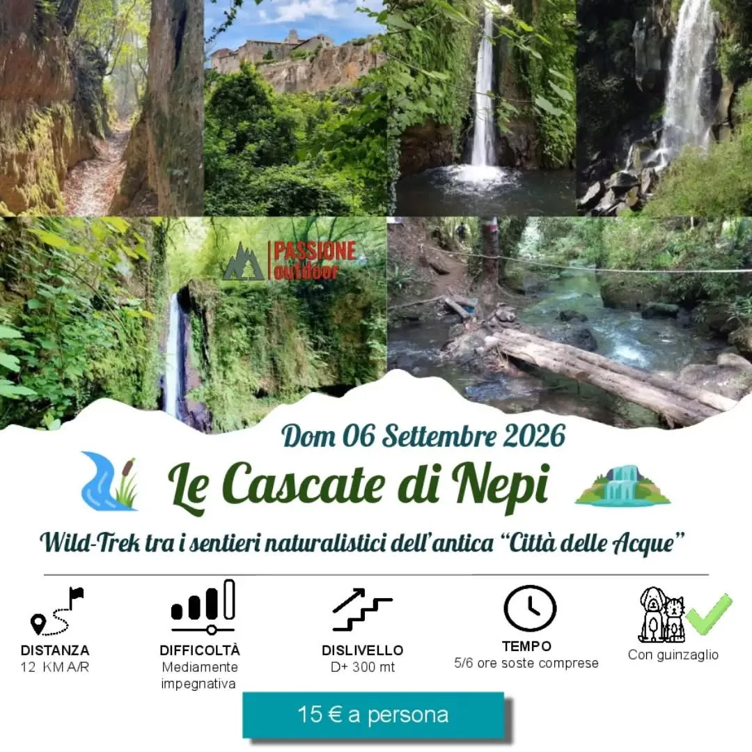 Locandina Wild-Trek Le Cascate di Nepi 2026 a Nepi (Viterbo)