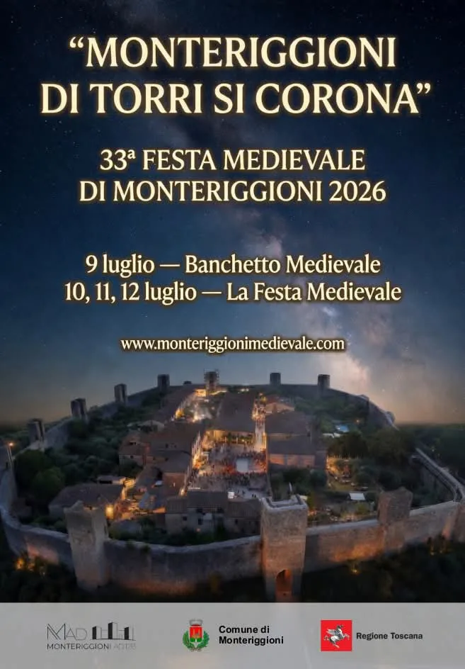Locandina 33ª Festa Medievale di Monteriggioni 2026 a Monteriggioni (Siena)