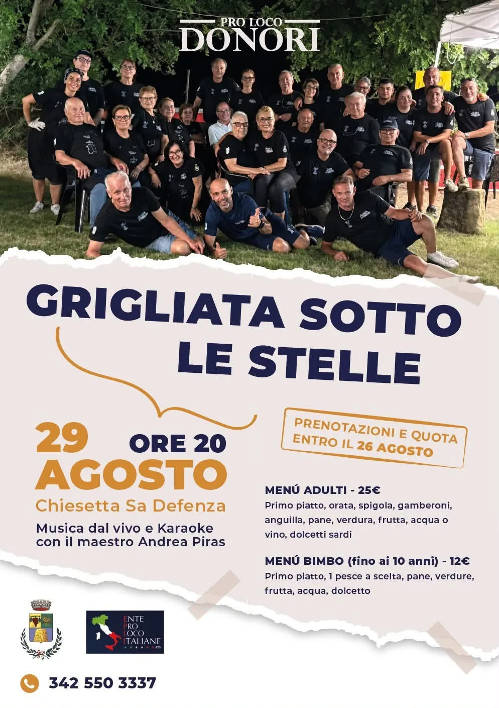 Locandina Grigliata sotto le stelle 2026 a Donori (Sud Sardegna)