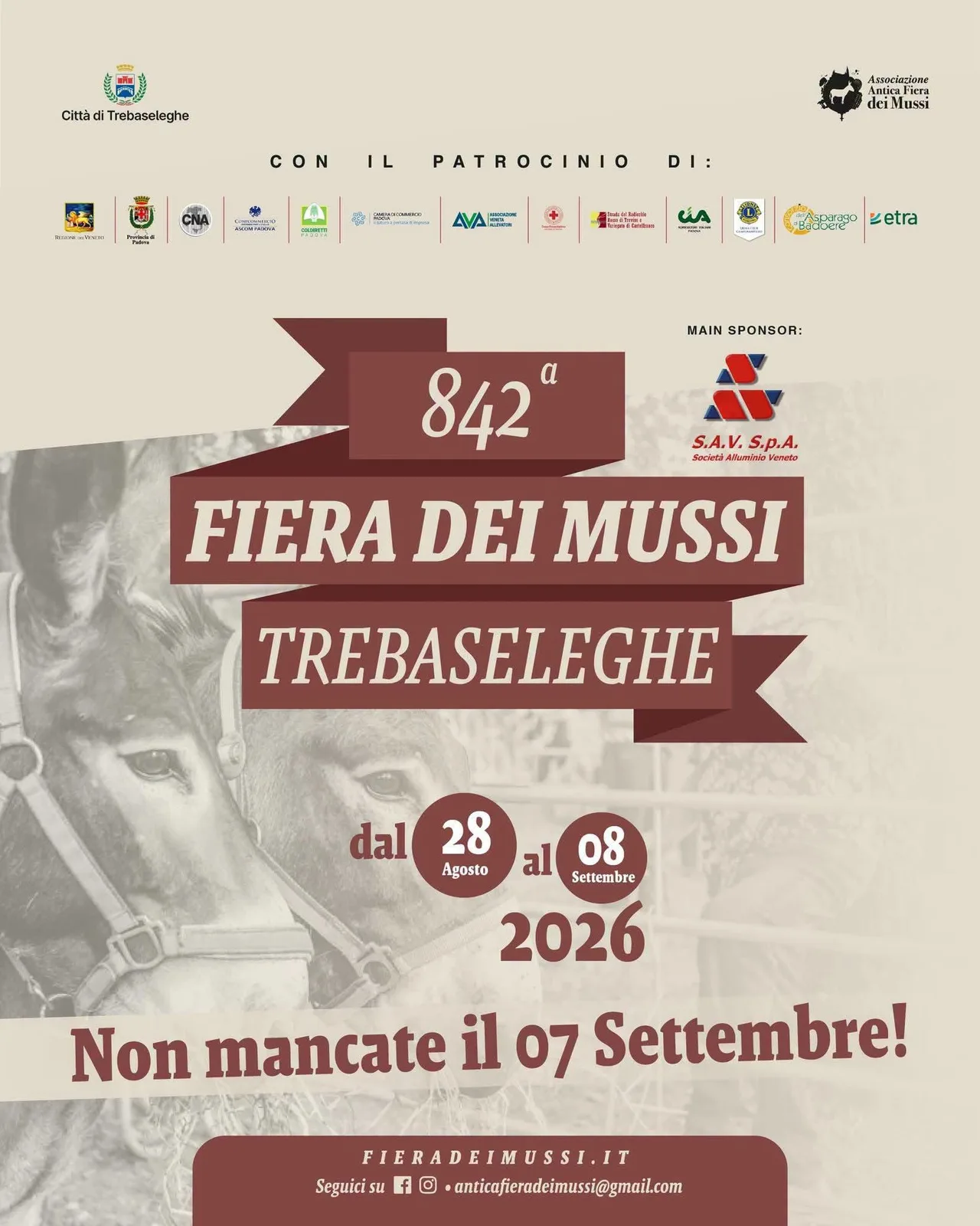 842ª Fiera dei Mussi Trebaseleghe 2026