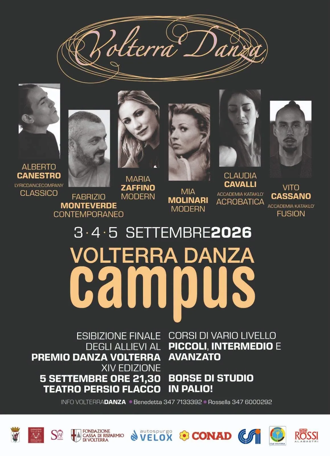 Locandina 14ª Volterra Danza Campus 2026 a Volterra (Pisa)