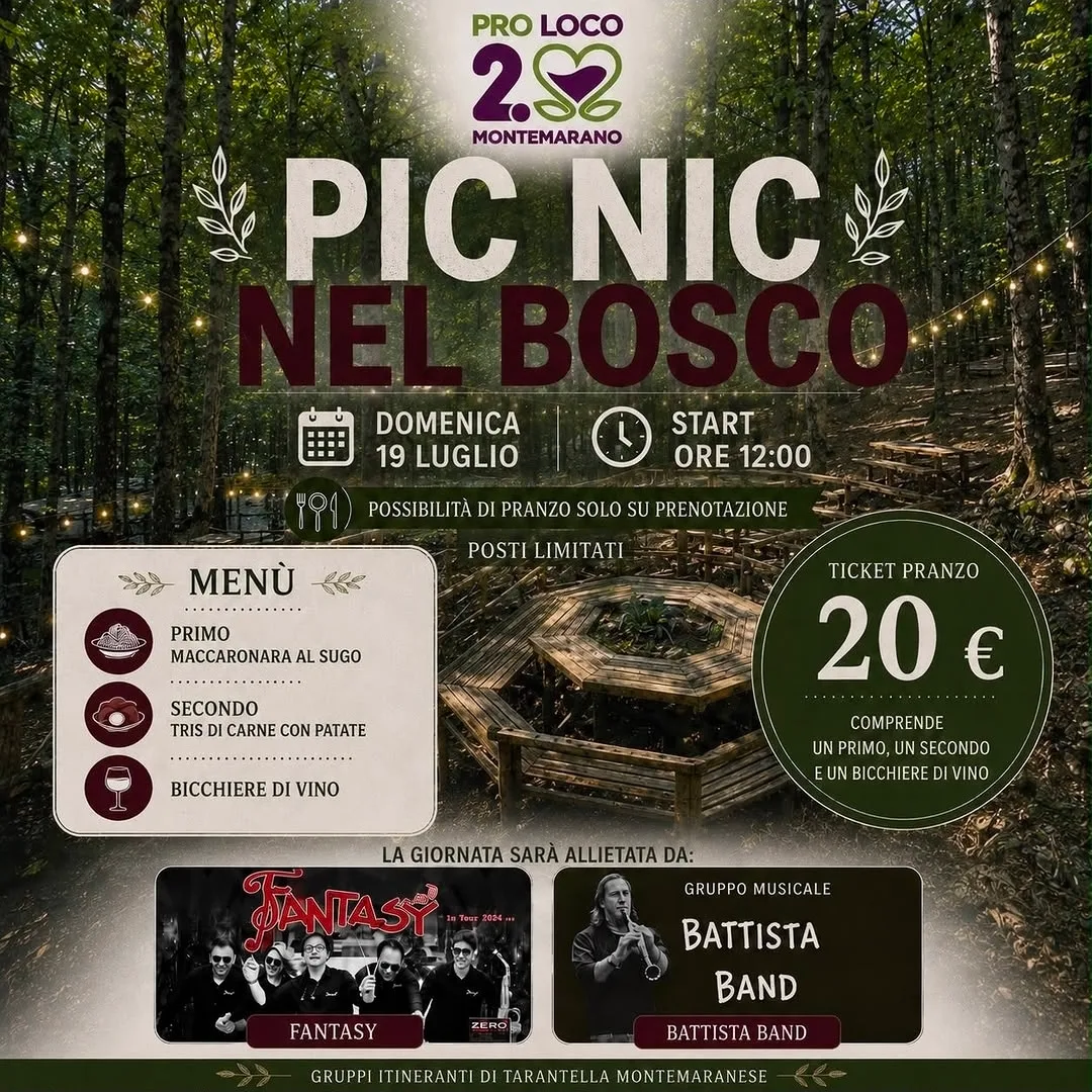 Locandina Pic Nic nel Bosco 2026 a Montemarano (Avellino)