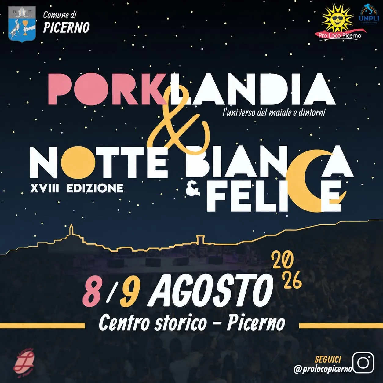Locandina Porklandia & Notte Bianca & Felice XVIII Edizione 2026 a Picerno (Potenza)