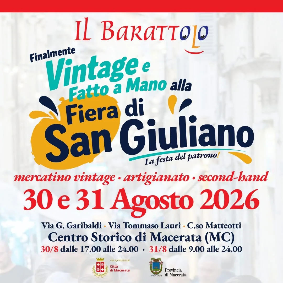 Locandina Il Barattolo Vintage e Fatto a Mano alla Fiera di San Giuliano 2026 a Macerata (Macerata)