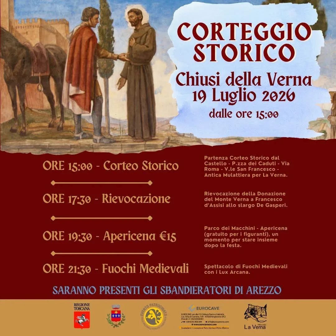 Locandina Corteggio Storico Chiusi della Verna 2026 a Chiusi della Verna (Arezzo)