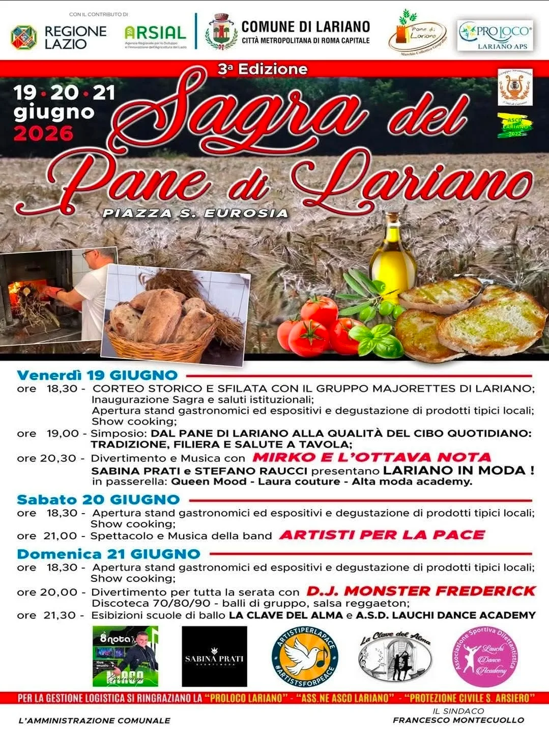 Locandina Sagra del Pane di Lariano 2026 a Lariano (Roma)