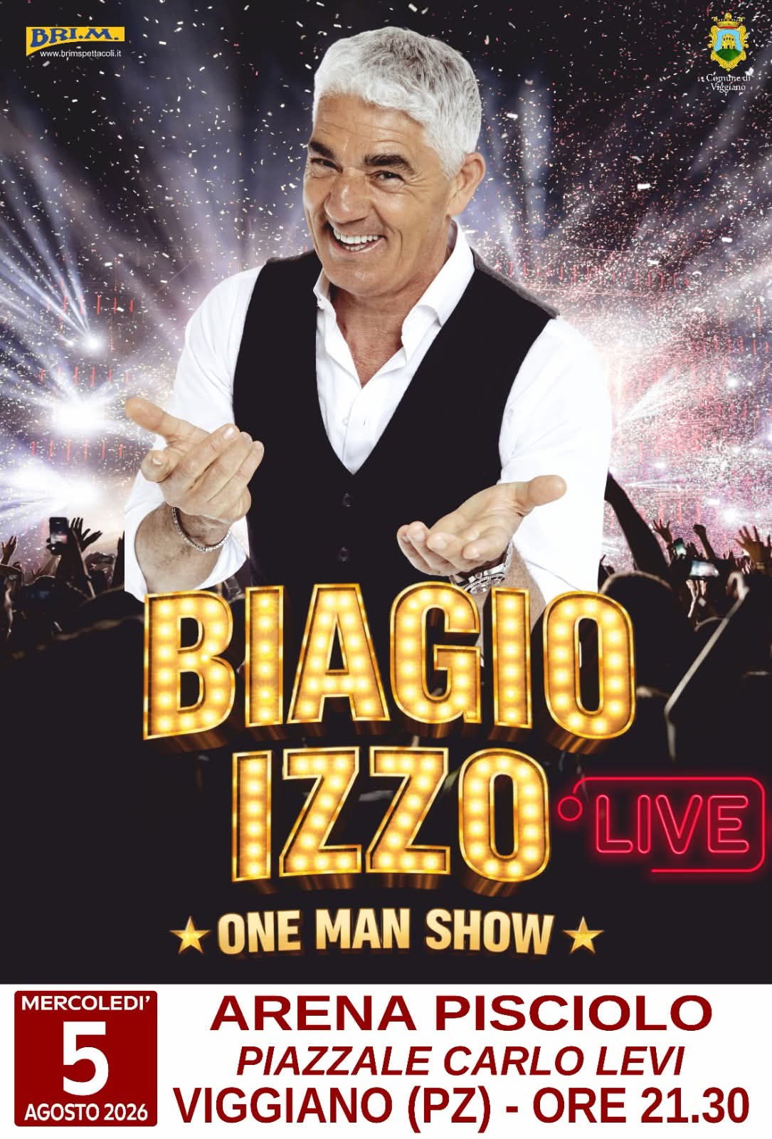 Locandina Eco di risate: Biagio Izzo One Man Show 2026 a Viggiano (Potenza)