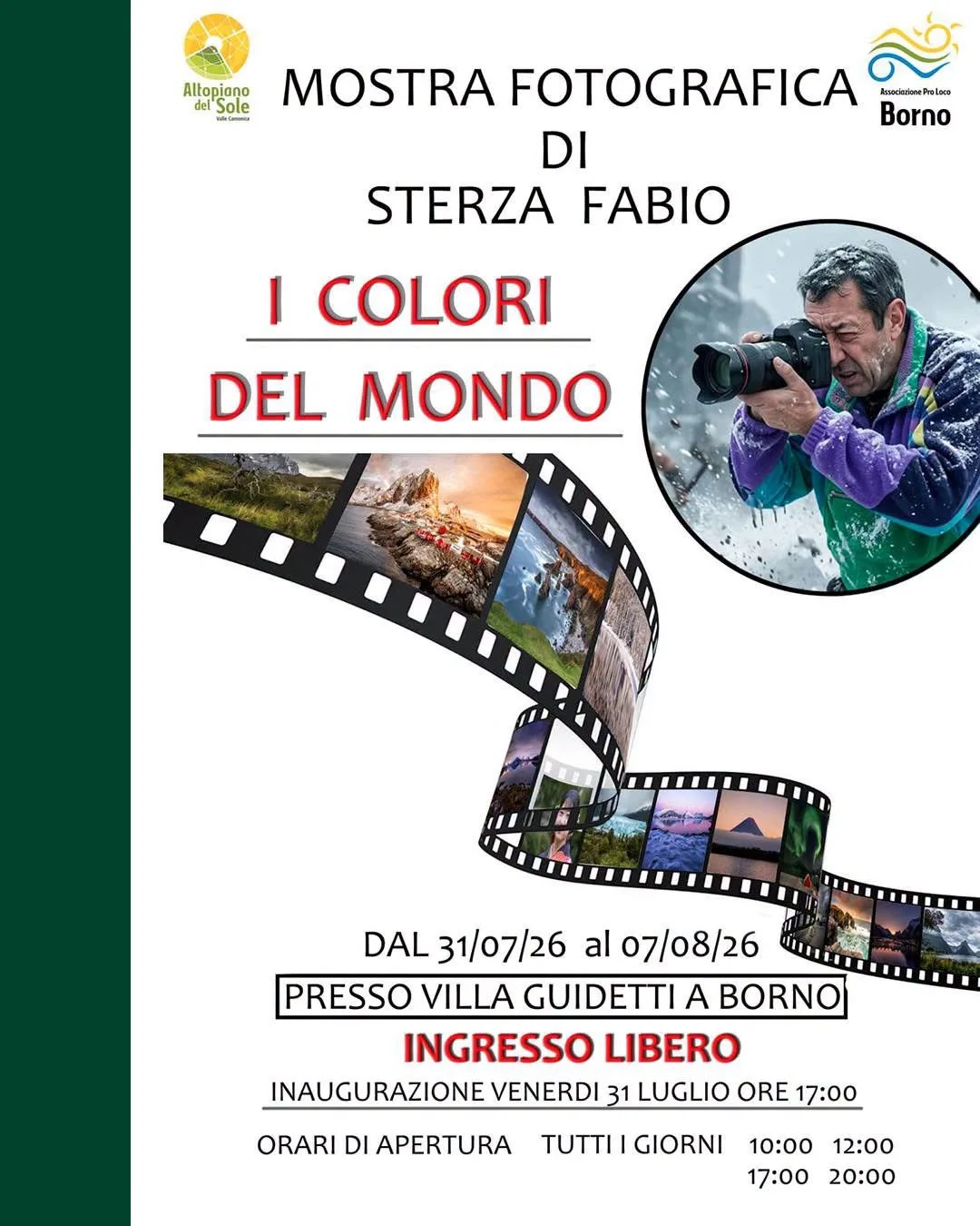 Locandina Mostra Fotografica di Sterza Fabio 2026 a Borno (Brescia)