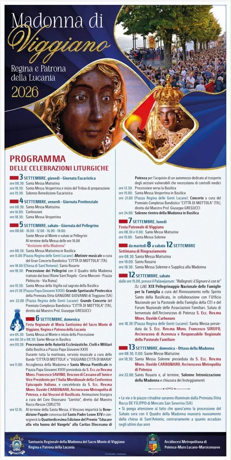 Locandina calendario eventi settembre 2026 a Viggiano (Potenza)