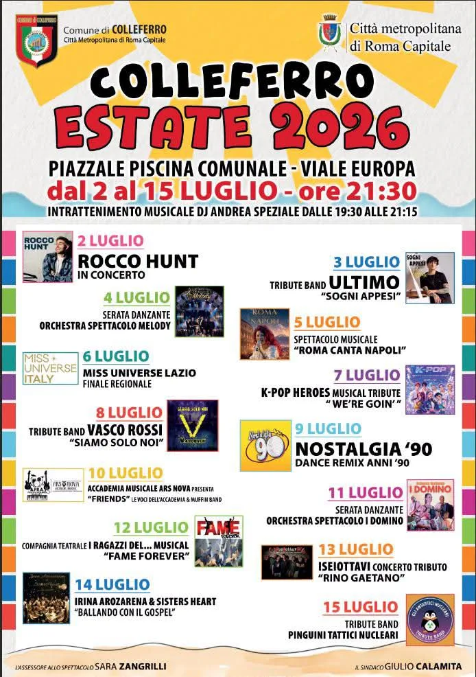 Locandina Ars Nova “Friends” & Muffin Band 2026 a Colleferro (Roma)