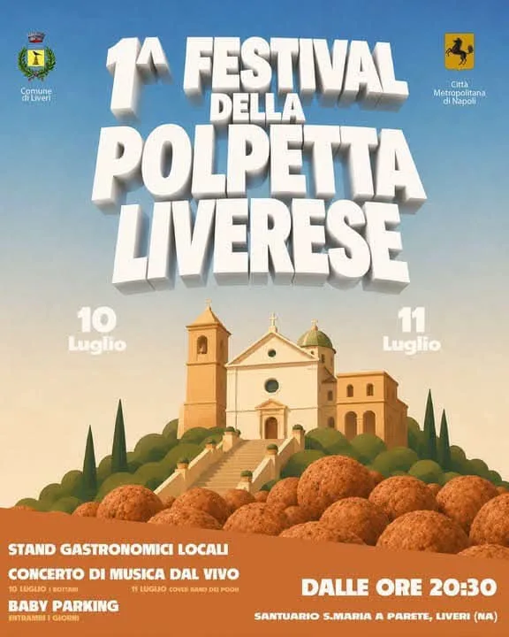 Locandina 1° Festival della Polpetta Livere 2026 a Liveri (Napoli)
