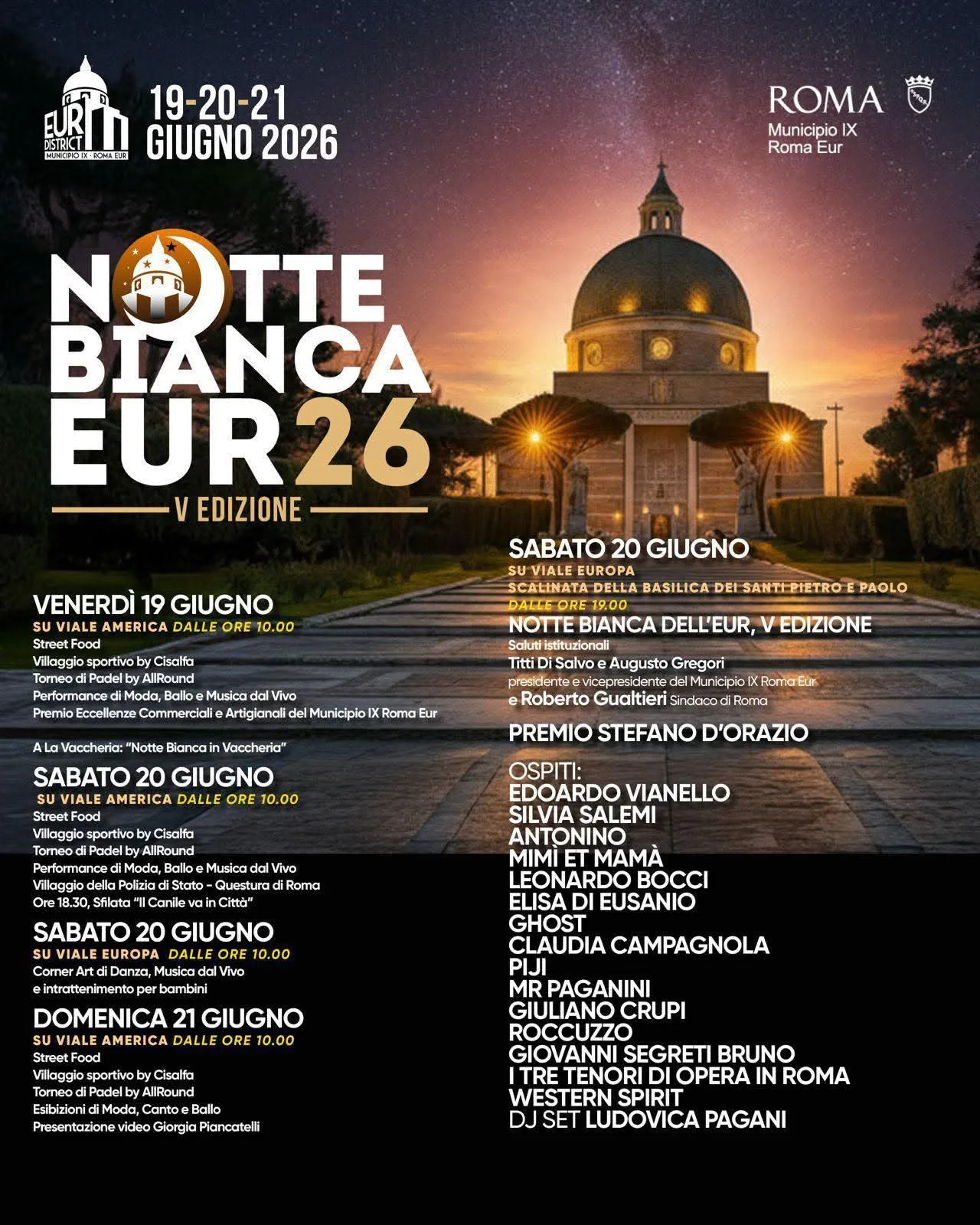 Locandina Notte Bianca EUR 2026 a Roma (Roma)