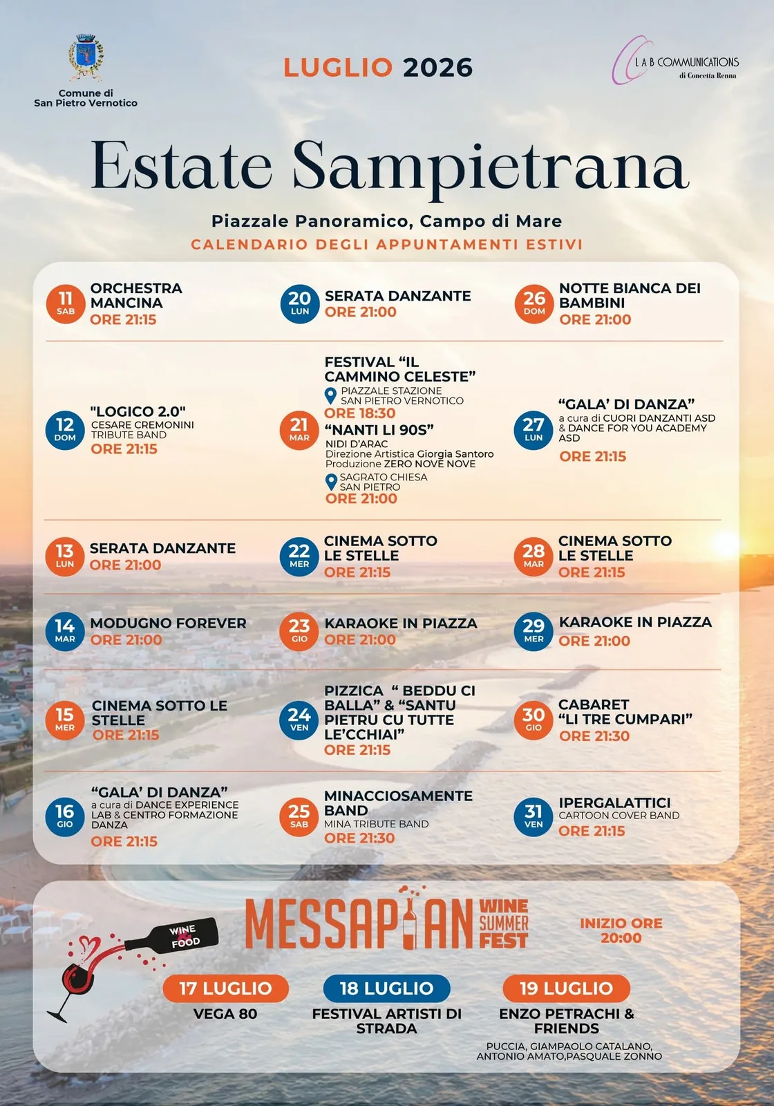 Locandina Estate Sampietrana 2026 a San Pietro Vernotico (Brindisi)
