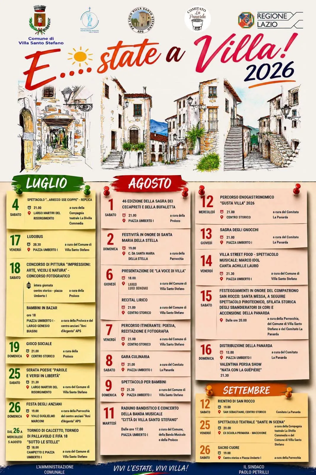 Locandina Villa Street Food - Spettacolo Musicale 2026 a Villa Santo Stefano (Frosinone)