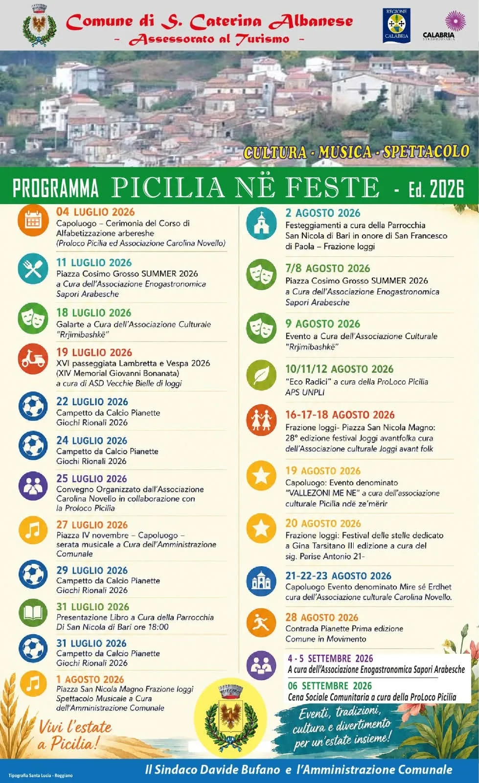 Locandina Sapori Arabesche — 4-5 settembre 2026 a Santa Caterina Albanese (Cosenza)