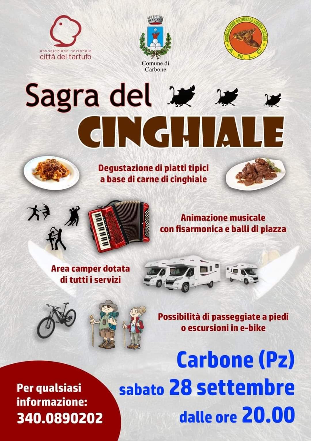 Locandina Sagra del Cinghiale 2026 a Carbone (Potenza)