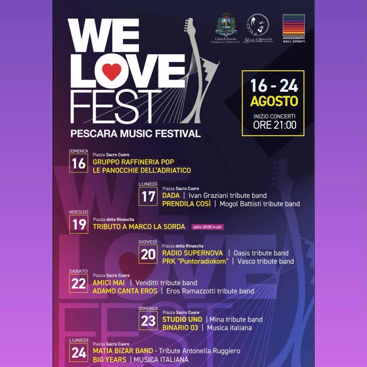 Locandina We Love Fest Pescara Music Festival 2026 a Pescara (Pescara)