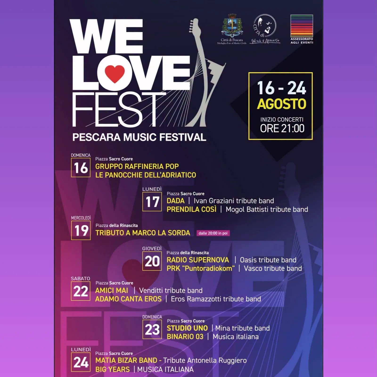 Locandina We Love Fest Pescara Music Festival 2026 a Pescara (Pescara)